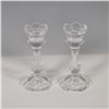 Image 2 : Pair of Faceted Crystal Candlesticks