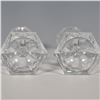 Image 3 : Pair of Faceted Crystal Candlesticks