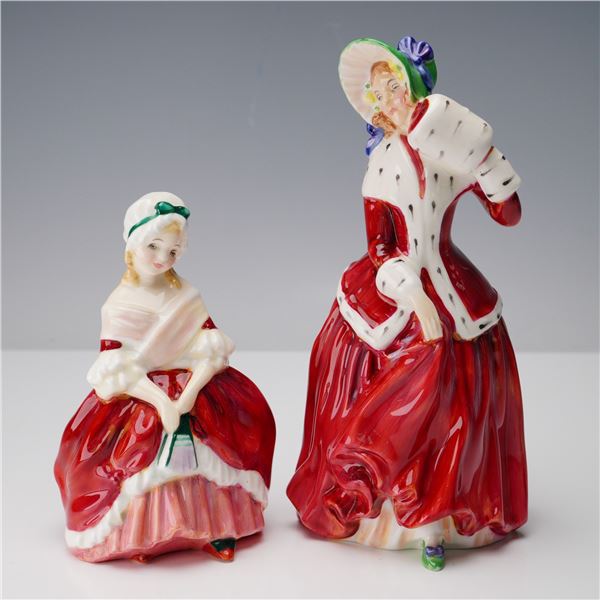 2pc Royal Doulton Figurines, Christmas Morn HN1992 & Peggy HN2038