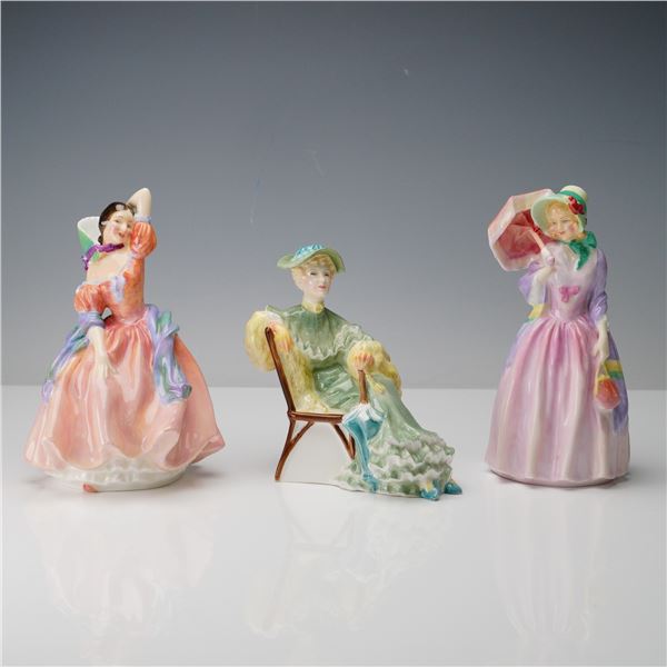 3pc Royal Doulton Porcelain Figurines, Miss Demure, Ascot, Maytime