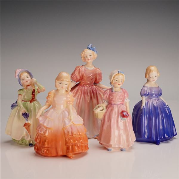 5pc Royal Doulton Figurines, Rose, Marie, Sweeting, Babie, Tinkle Bell