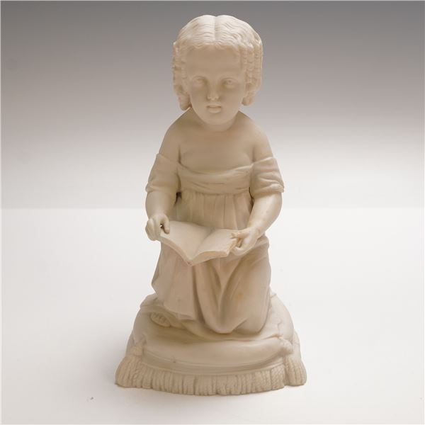 Parian Figure of a Seated Girl Reading, No. 178