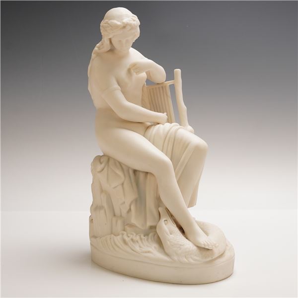 Parian Figure of Lurline with Lyre and Swan