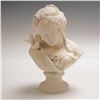 Image 1 : Bisque Porcelain Bust of a Woman with Dove