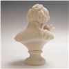 Image 2 : Bisque Porcelain Bust of a Woman with Dove