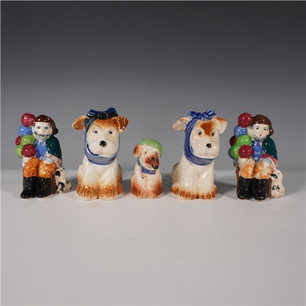 5pc Occupied Japan Porcelain Figurines