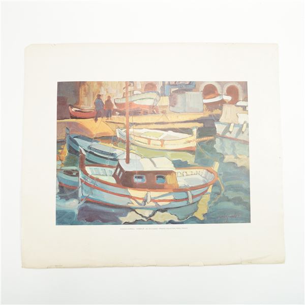Charles Pardell Lithograph, Harbour, Numbered