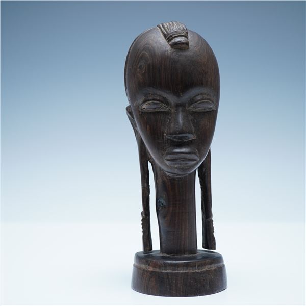 Hand-Carved African Wooden Bust