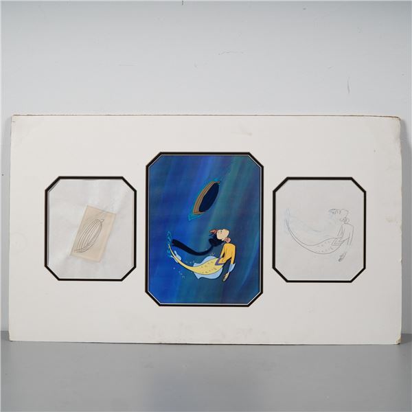 Original Production Cel and Sketches, Happily Ever After The Little Mermaid