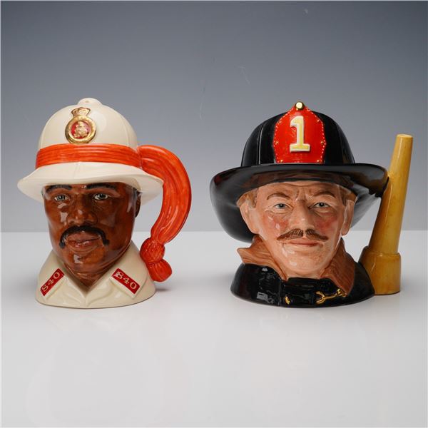 2pc Royal Doulton Character Jugs, Bahamas Policeman & The Fireman