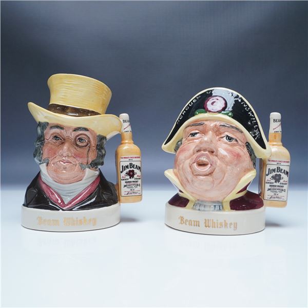 2pc Royal Doulton Jim Beam Containers, Pickwick Collection
