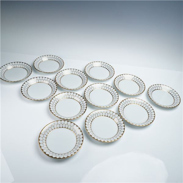 12pc Fitz and Floyd Fine Porcelain Saucers, Contrepoint