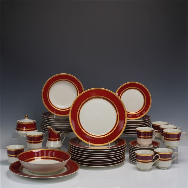 52pc Mikasa Dinnerware, Grande Ivory Ambassador Red