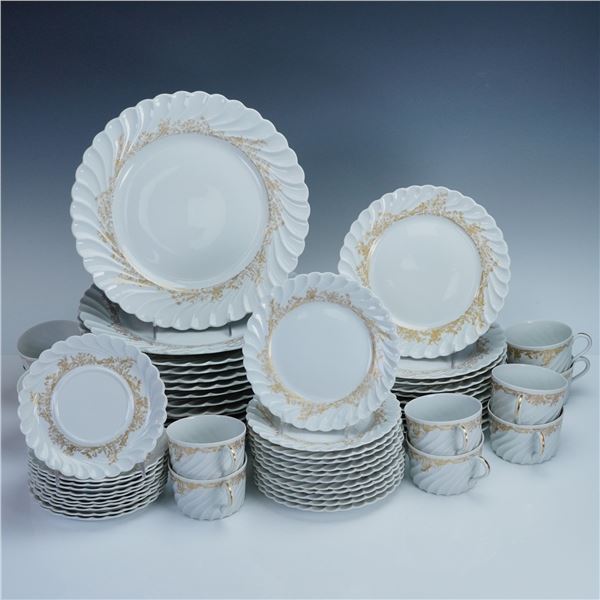61pc Haviland Limoges Porcelain Dinnerware Set, Ladore Pattern