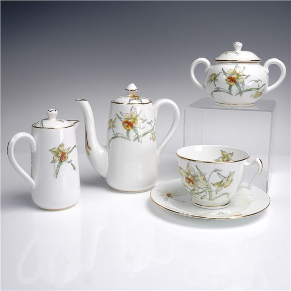 5pc Crown Staffordshire Fine Bone China Decorative Tea Set, Daffodils