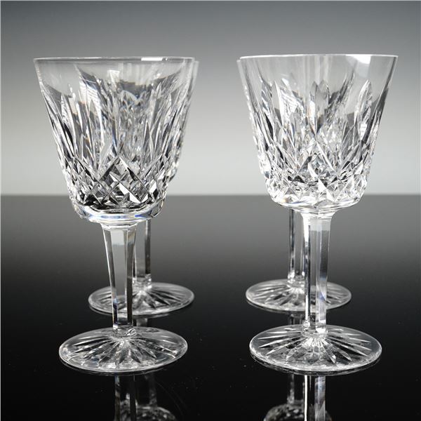 4pc Waterford Crystal Claret Wine Glasses, Lismore