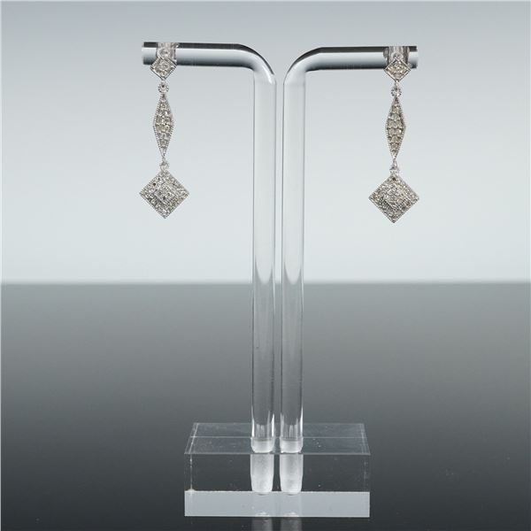 Diamond and White Gold Dangle Earrings