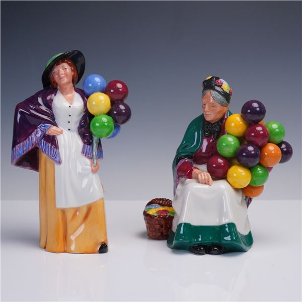 2pc Royal Doulton Figurines, Balloon Ladies HN2935,HN1315