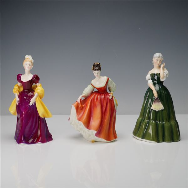 3pc Royal Doulton Porcelain Figurines, Gillian, Fair Lady, Loretta