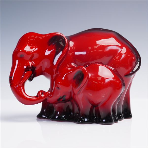 Royal Doulton Flambe Figurine, Motherhood - Elephants HN3464