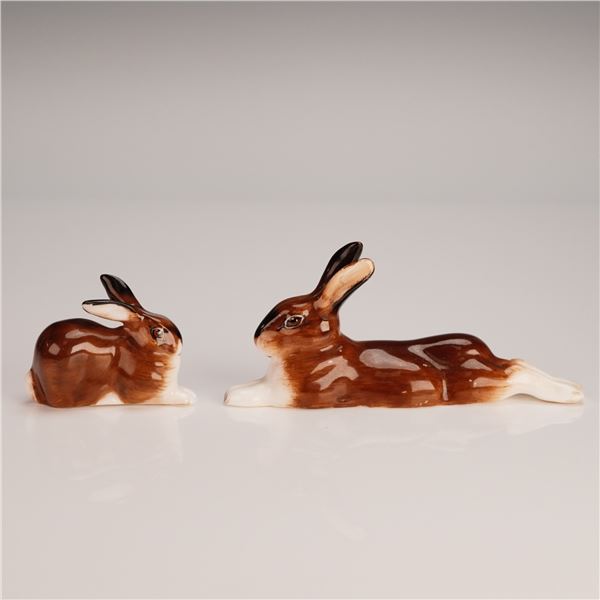 2pc Royal Doulton Bone China Figurines, Hares HN2594 & K37