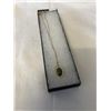 Image 1 : GOLD WITH DARK GREEN JADE STONE PENDANT WITH CHAIN NECKLACE MARKED 1/20 12K G.F