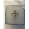 Image 2 : STERLING SILVER WITH AUSTRIAN CRYSTAL STONES CROSS PENDANT MARKED 925