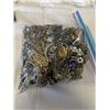 Image 2 : LARGE BAG WITH MISC COSTUME RHINESTONE JEWELRY AND PARTS