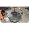 Image 2 : ROUND GLASS INSERT TABLE WITH METAL BASE