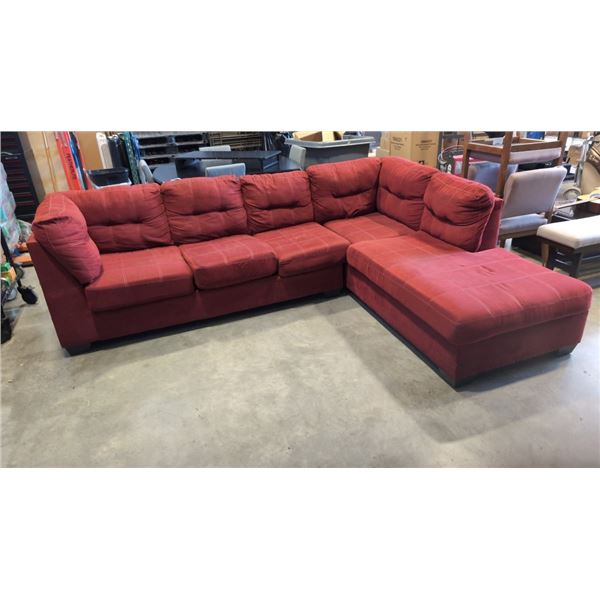 RED PILLOW BACK TWO PIECES SECTIONAL