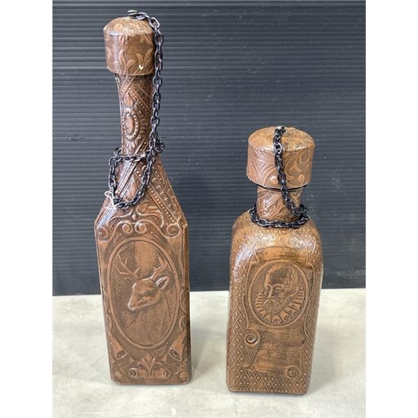 HANDMADE LEATHER DECORATIVE BOTTLES