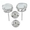 Image 3 : New 14K White Gold 3.54 ctw Round Cabochon Blue Prong Set Moonstone Stud Earring