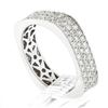 Image 9 : 18k White Gold 1.20 ctw Pave Set Round Diamond Squared 3 Row Eternity Band Ring