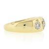 Image 5 : NEW Mens 18K Yellow Gold 1.96 ctw GIA Old European Diamond 3 Stone Gypsy Band Ri