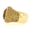 Image 6 : Pasqual Bruni 18K Yellow Gold Large Citrine w/ Yellow Sapphires Cocktail Ring