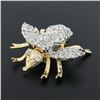 Image 2 : Large Vintage 14k TT Gold 3.0 ctw Round Diamond Covered Fly Bee Insect Brooch Pi