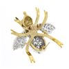 Image 4 : Large Vintage 14k TT Gold 3.0 ctw Round Diamond Covered Fly Bee Insect Brooch Pi