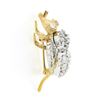 Image 6 : Large Vintage 14k TT Gold 3.0 ctw Round Diamond Covered Fly Bee Insect Brooch Pi