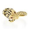 Image 3 : Vintage 18k Gold Ruby Eyes Detailed Blue Enamel Dot Spotted Leopard Serpent Ring