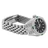 Image 4 : Rolex Ladies Quickset Black Index White Gold Emerald And Diamond Bezel With Hidd