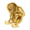 Image 2 : 18K Yellow Gold Ruby & Diamond Detailed Textured Baby Gorilla Monkey Brooch Pin