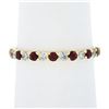 Image 1 : 14K Gold 0.53 ctw Alternating Round Brilliant Ruby & Diamond Prong Stack Band Ri