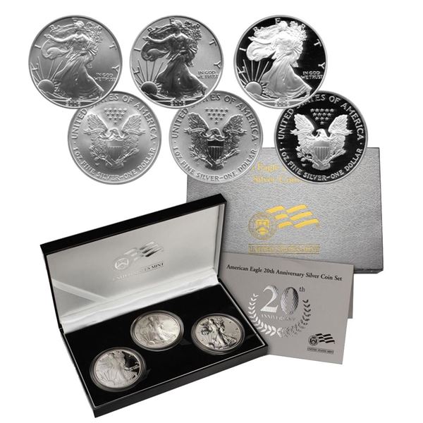 American Eagle 20th Anniversary Silver Coin Set