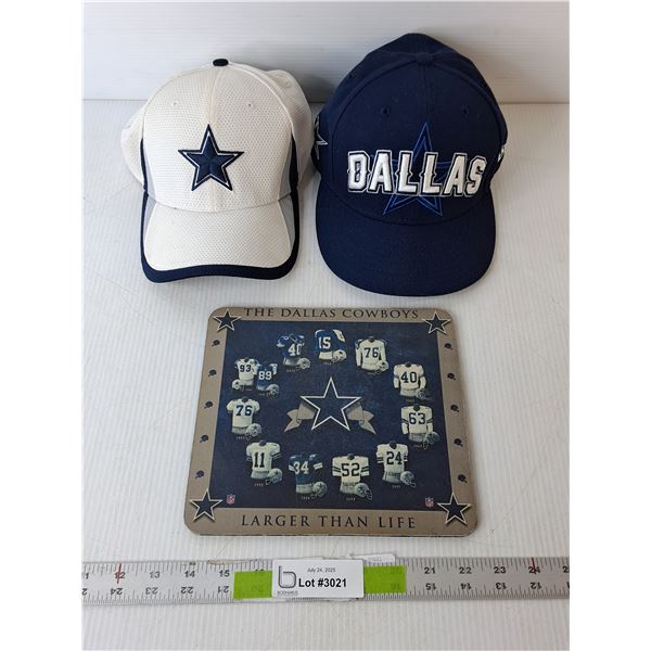 (2) Dallas Cowboys Hats & Mousepad