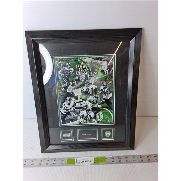 1966 Saskatchewan Roughriders Grey Cup Champions Framed Photo 16.5" x 13.5"