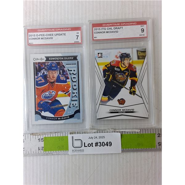 (2) Connor Mcdavid Graded Hockey Cards, Cannot Authenticate