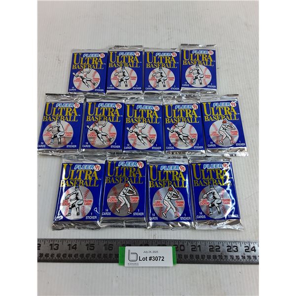 (13) 1991 Fleer MLB Collector Card Packs - Sealed