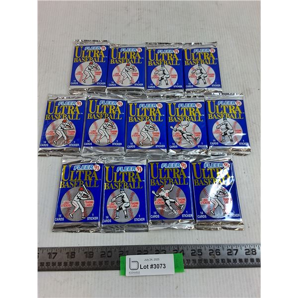 (13) 1991 Fleer MLB Collector Card Packs - Sealed