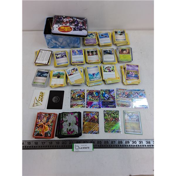 (300+) Pokemon Collector Cards/Sleeves - Authenticity Not Guaranteed, Hockey Card Tin