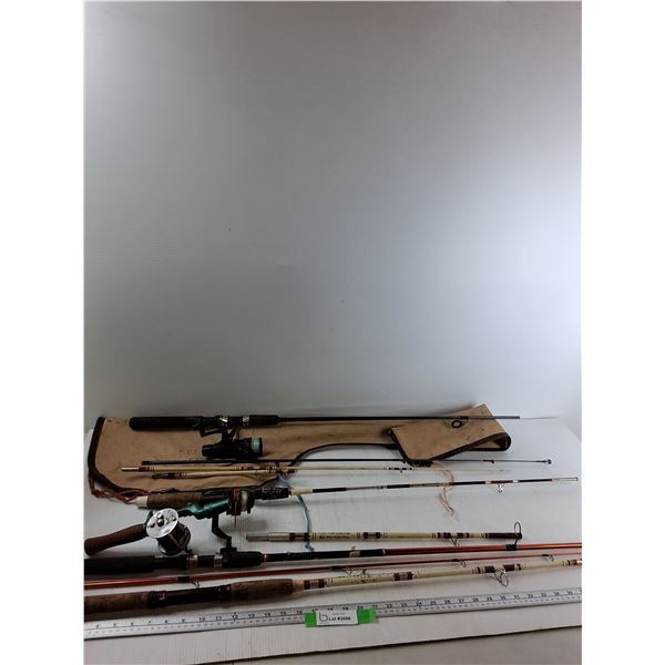 Assorted Vintage Fishing Rods, Fishing Rod Bag - As Is  -  PICK UP